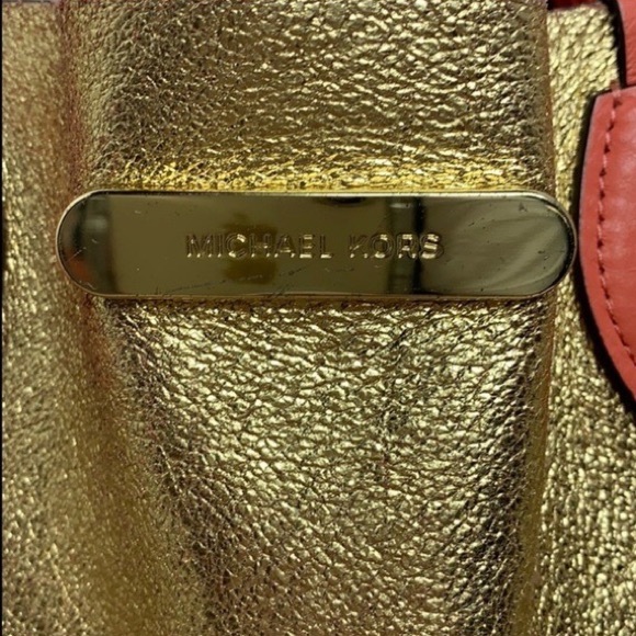 Michael Kors Reversible Tote Bag, Pink Grapefruit/Gold - Picture 9 of 9